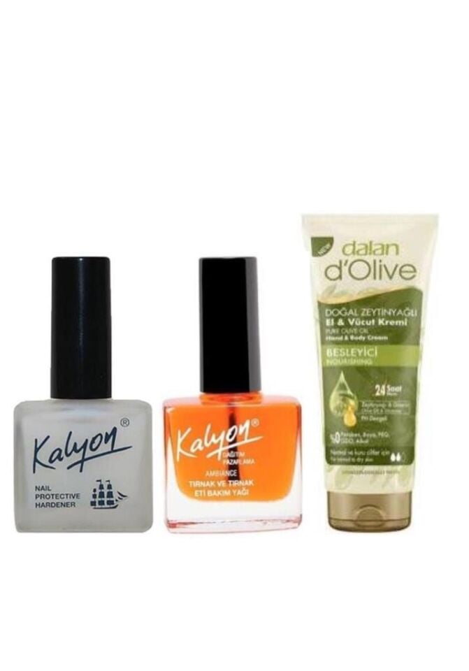 Kalyon Tırnak Sertleştirici + Kalyon Bakım Yağı + Dalan Tüp Krem 20 Ml 3'lü Set