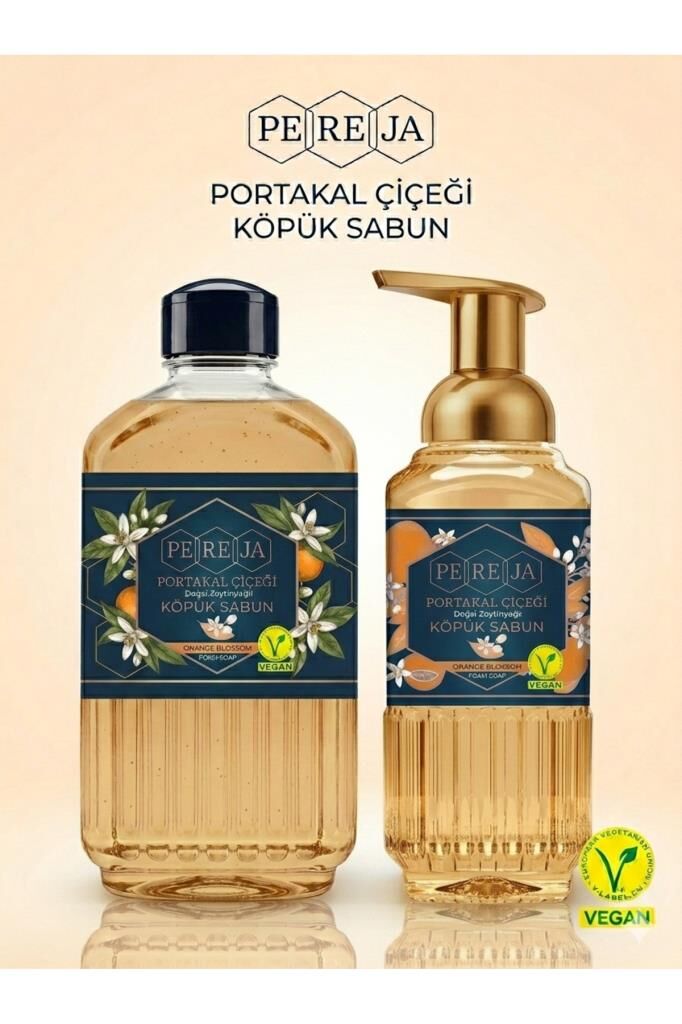 Pereja Portakal Çiçeği Doğal Zeytinyağlı Köpük Sabun 1000 ml + 500 ml Avantajlı Paket