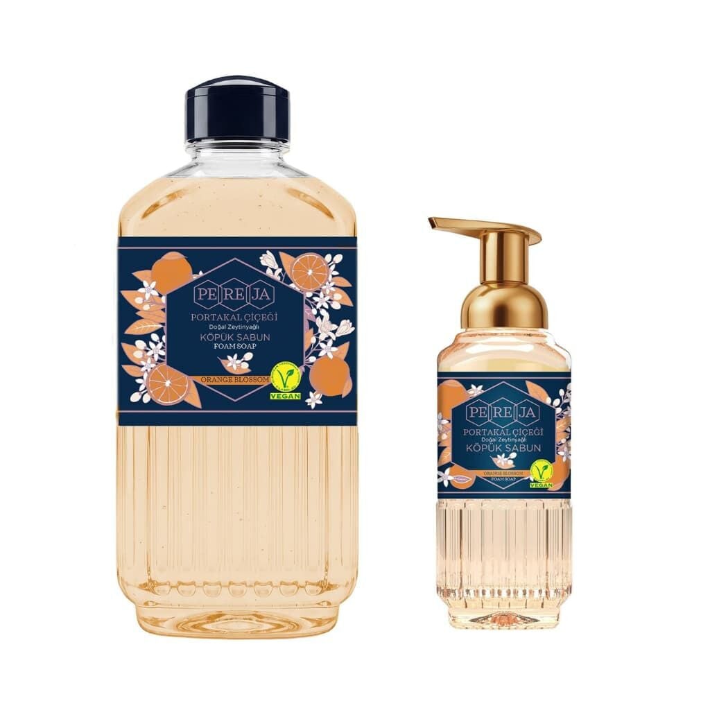 Pereja Portakal Çiçeği Doğal Zeytinyağlı Köpük Sabun 1000 ml + 500 ml Avantajlı Paket
