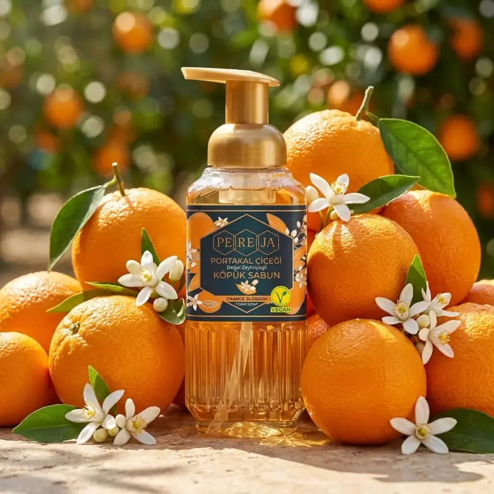 Pereja Portakal Çiçeği Doğal Zeytinyağlı Köpük Sabun 1000 ml + 500 ml Avantajlı Paket