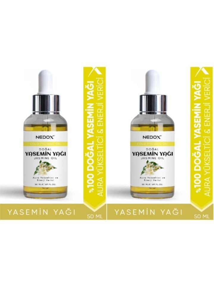 NEDOX 2 Adet Yasemin Yağı %100 Doğal Bitkisel Aura Yükseltici & Enerji Verici Jasmine Oil 50 Ml