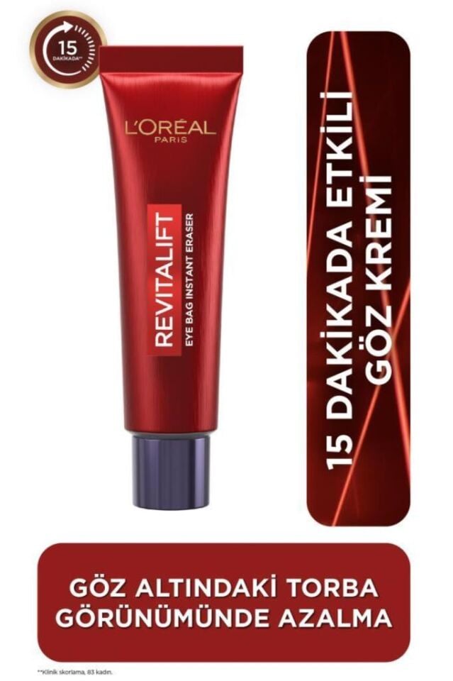 Loreal Paris Revitalift Lazer Eyebag Instant Eraser Göz Altı Torba Görünümüne Karşı Etkili Göz Kremi 15ml