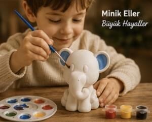 Sette Art Küçük Fil Kito Boyama Seti 5+Yaş Boya ve Fırça Dahil