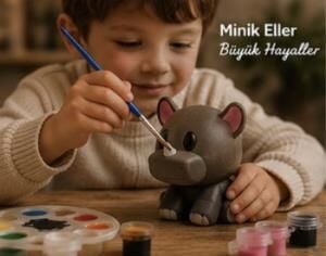 Sette Art Küçük Gergedan Fofu Boyama Seti 5+Yaş Boya ve Fırça Dahil