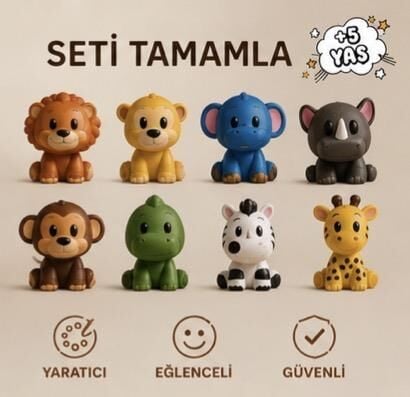 Sette Art Küçük Gergedan Fofu Boyama Seti 5+Yaş Boya ve Fırça Dahil