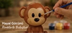 Sette Art Küçük Maymun Poko Boyama Seti 5+Yaş Boya ve Fırça Dahil