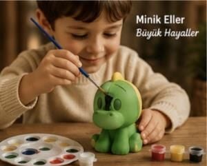 Sette Art Küçük Timsah Fuko Boyama Seti 5+Yaş Boya ve Fırça Dahil