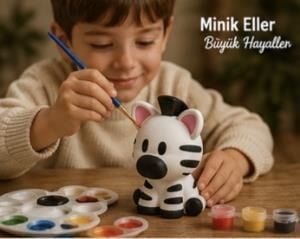 Sette Art Küçük Zebra Boja Boyama Seti 5+Yaş Boya ve Fırça Dahil