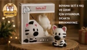 Sette Art Küçük Zebra Boja Boyama Seti 5+Yaş Boya ve Fırça Dahil