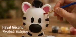 Sette Art Küçük Zebra Boja Boyama Seti 5+Yaş Boya ve Fırça Dahil