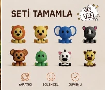 Sette Art Küçük Zürafa Zoko Boyama Seti 5+Yaş Boya ve Fırça Dahil