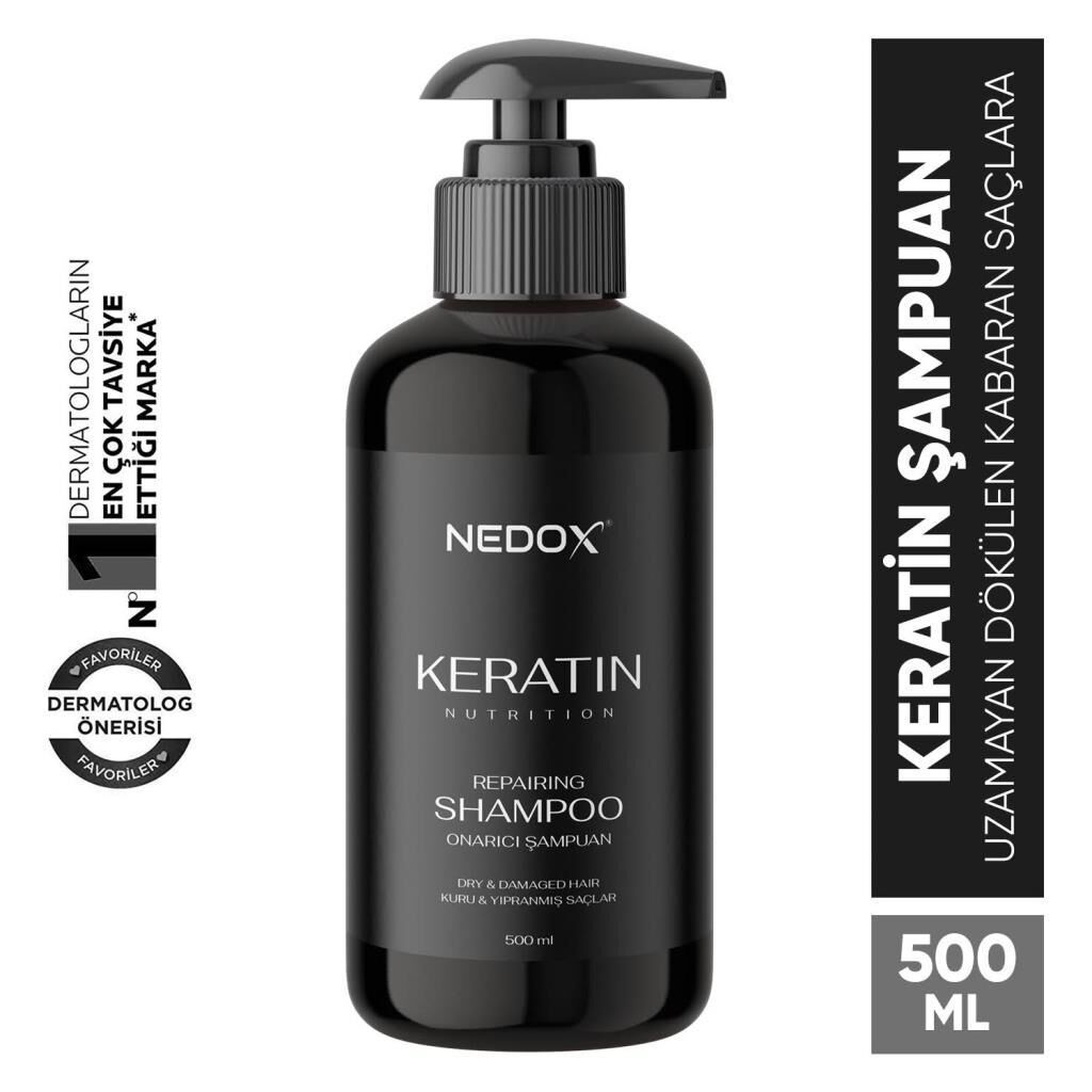 NEDOX Yıpranmış Saçlar Için Keratinli Saç Bakım Şampuanı 500 ml