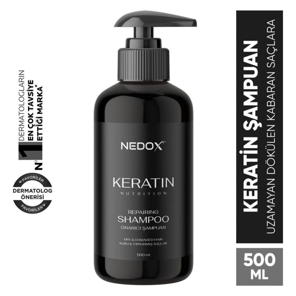 NEDOX Yıpranmış Saçlar Için Keratinli Saç Bakım Şampuanı 500 ml