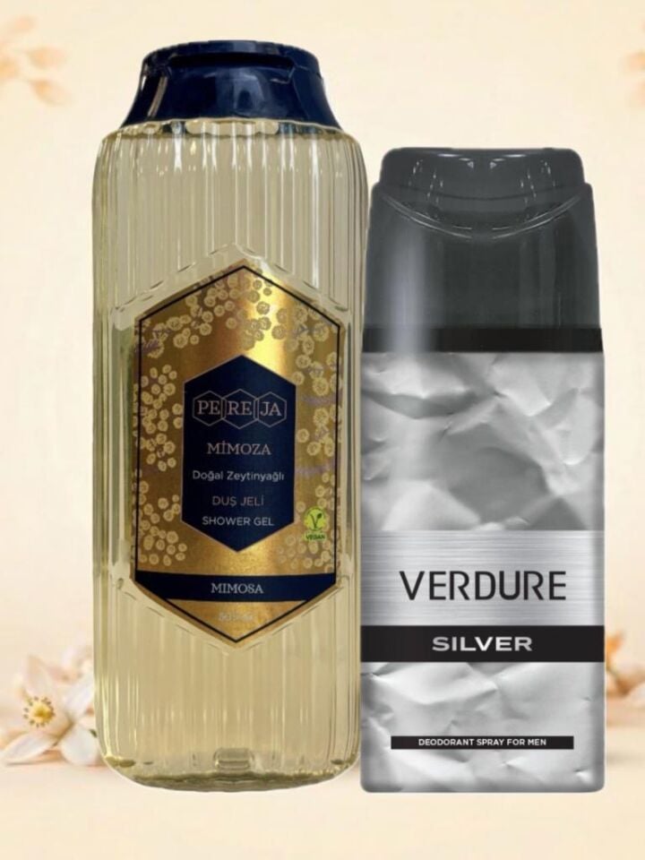 Pereja Mimoza Doğal Zeytinyağlı Duş Jeli 500 ML + Verdure Silver Erkek Deodorant 150 Ml Hediyeli