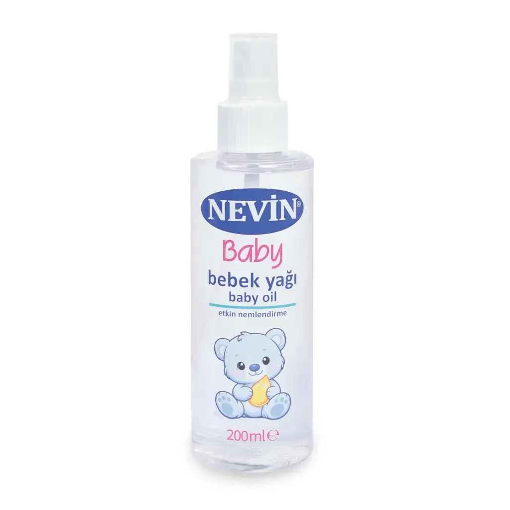Nevin Bebek Yağı Klasik Sprey Başlık 200 ml cilt bakım ve nemlendirici bebek yağı
