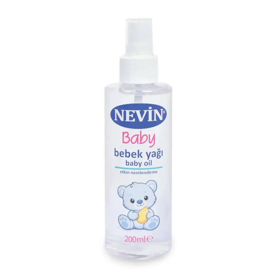 Nevin Bebek Yağı Klasik Sprey Başlık 200 ml cilt bakım ve nemlendirici bebek yağı