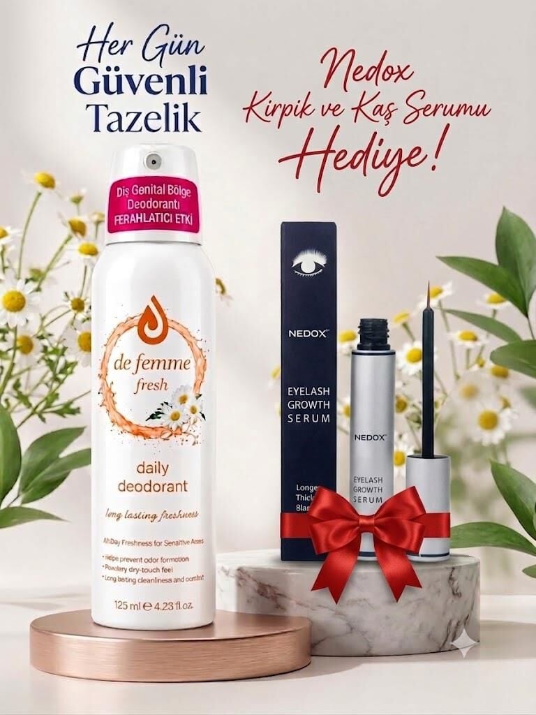 De Femme Fresh Daily İntim Genital Bölge Deodorant 125 Ml+Nedox Kaş Kirpik Serumu Hediyeli