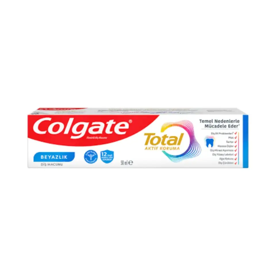 Colgate Total Aktif Koruma Diş Macunu 50 ml günlük ağız ve diş bakımı