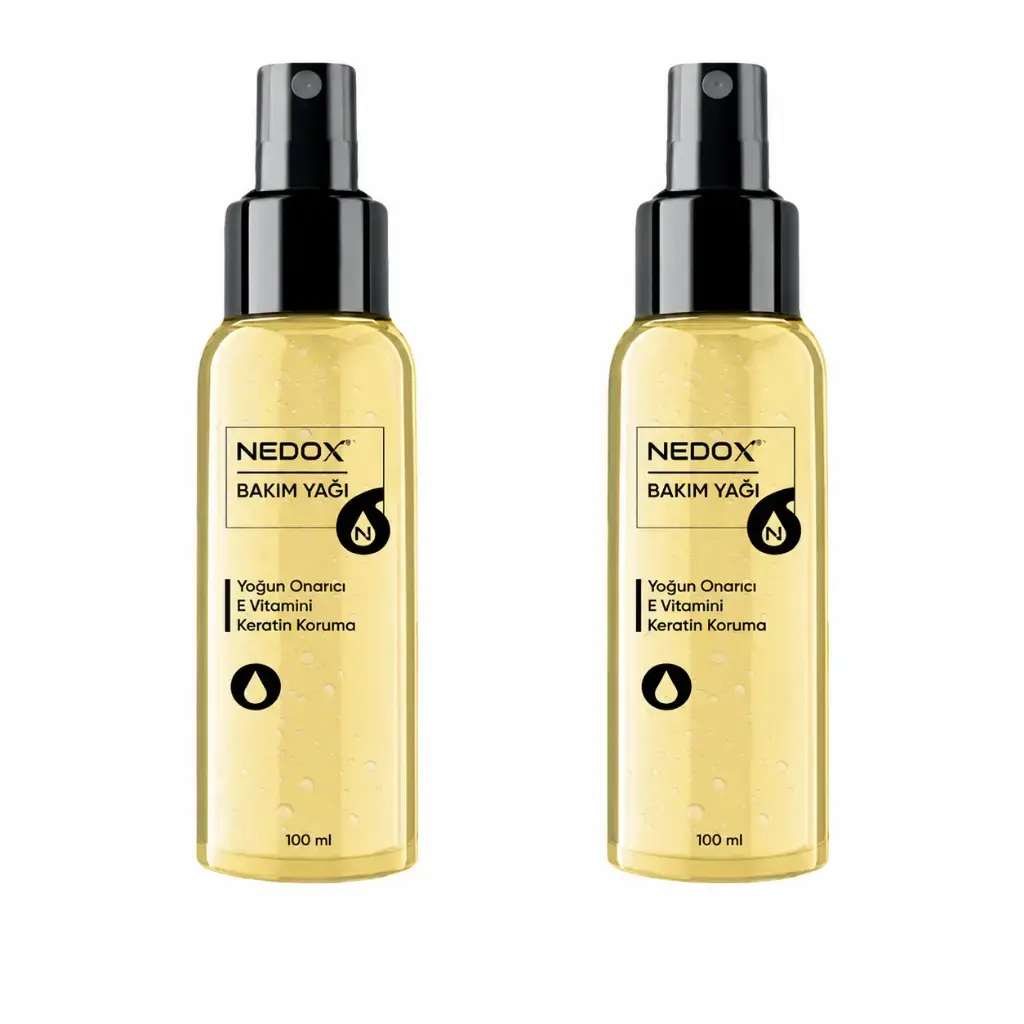 NEDOX 2 Adet Keratin Özlü Onarıcı E Vitaminli Saç Bakım Yağı 100 ml çoklu bakım seti