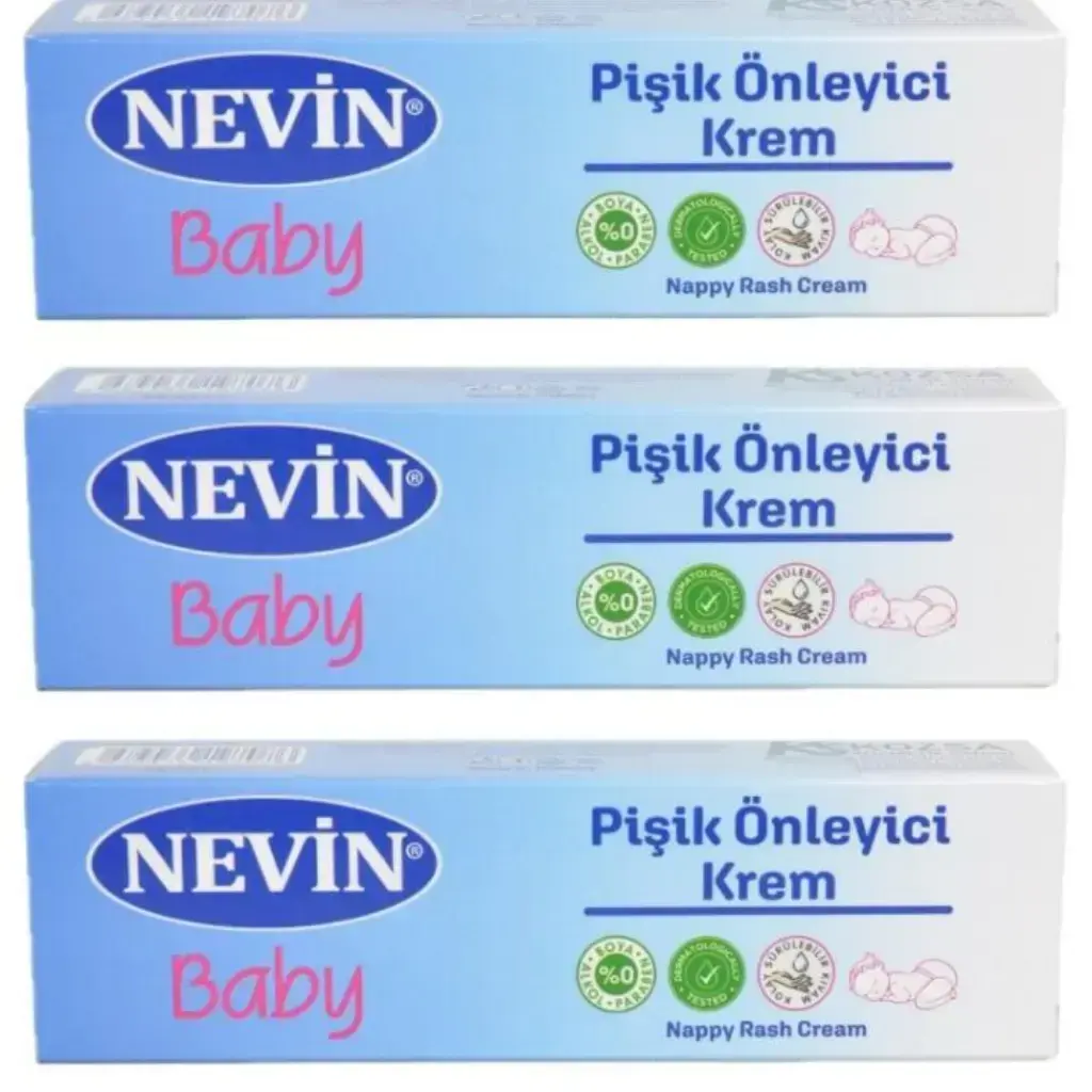 Nevin Pişik Önleyici Krem Kantaron Yağlı 30 ml 3 adet bebek bezi bölgesi günlük bakım kremi
