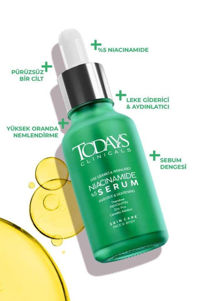 TODAYS CLİNİCALS %5 Niacinamide + Aydınlatıcı Serum + Centella Asiatica + Zinc Pca