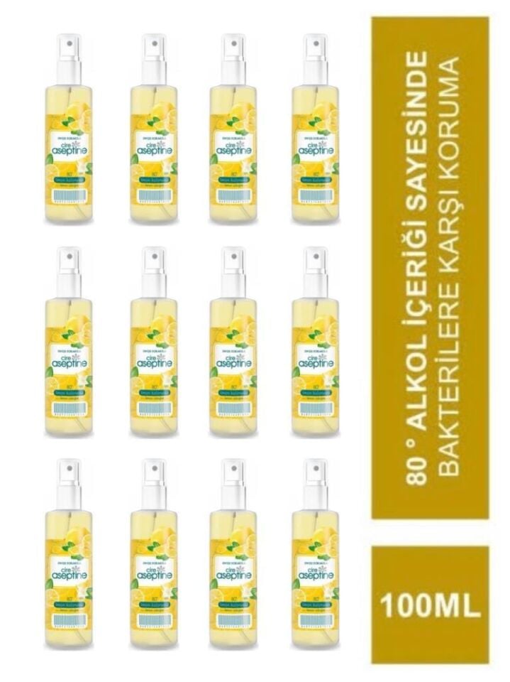 Cire Aseptine 12 Adet Limon Kolonyası 100 ml Sprey