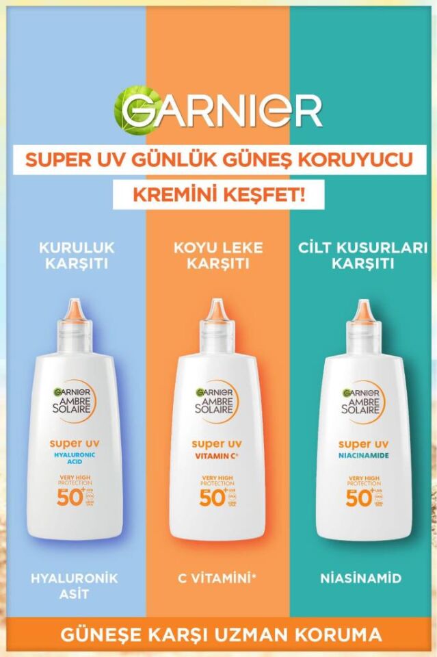 Garnier Ambre Solaire Super UV C Vitamini Koyu Leke Karşıtı Fluid Krem SPF50+ 40ML