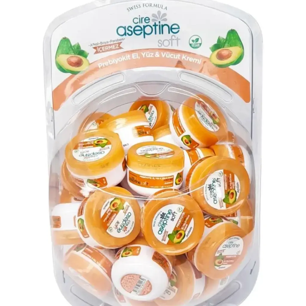 Cire Aseptine Krem 30 ml Prebiyotik Avokado 50'li Stand el yüz ve vücut nemlendirici bakım kremi