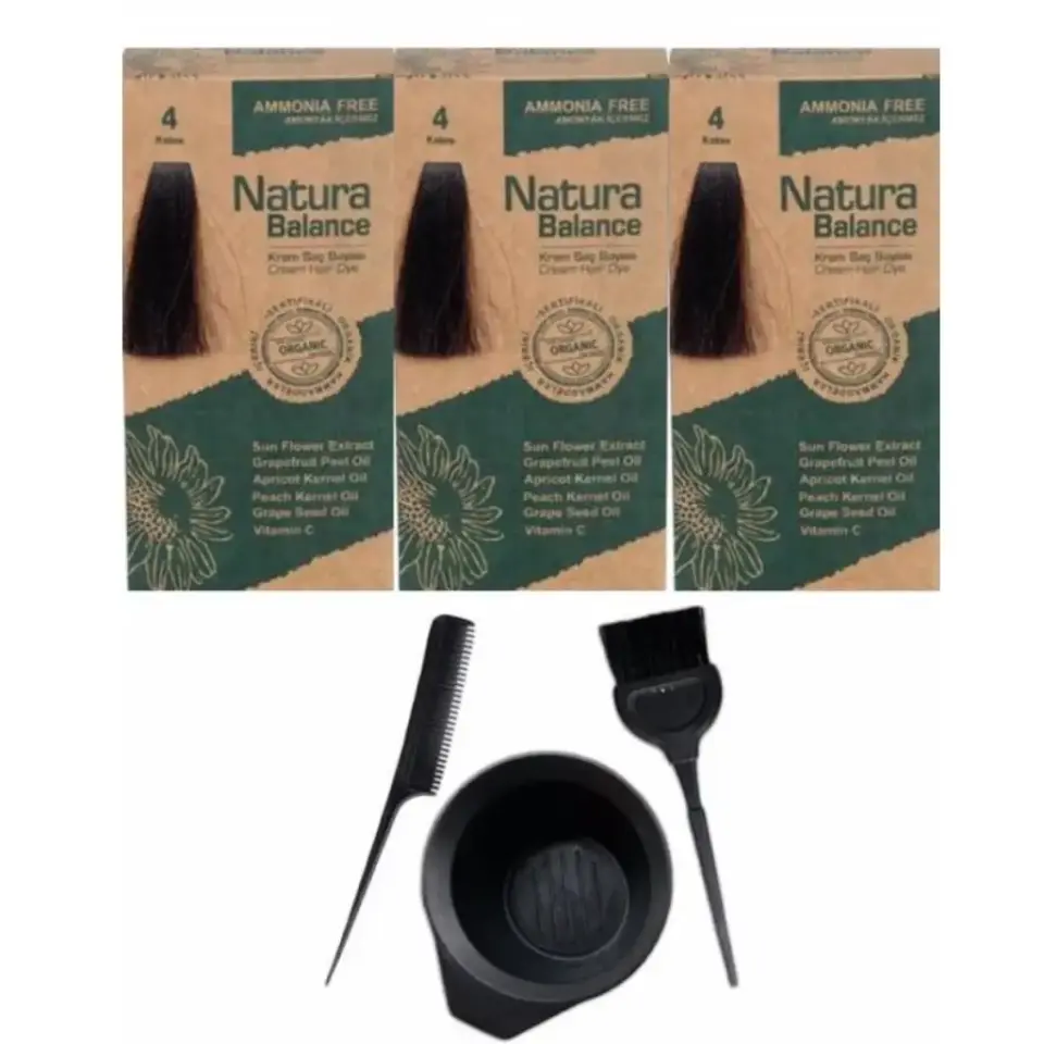 Natura Balance 4 Kahve 3 Adet + Saç Boyama Seti