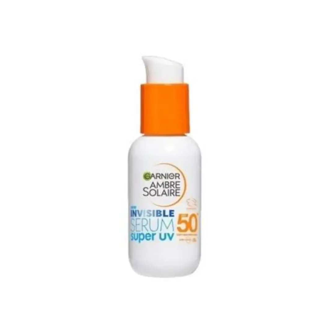 Garnier Ambre Solaire Invisible SPF50+ Süper UV Günlük Güneş Koruyucu Serum 30 ml yüz için yüksek korumalı güneş serumu