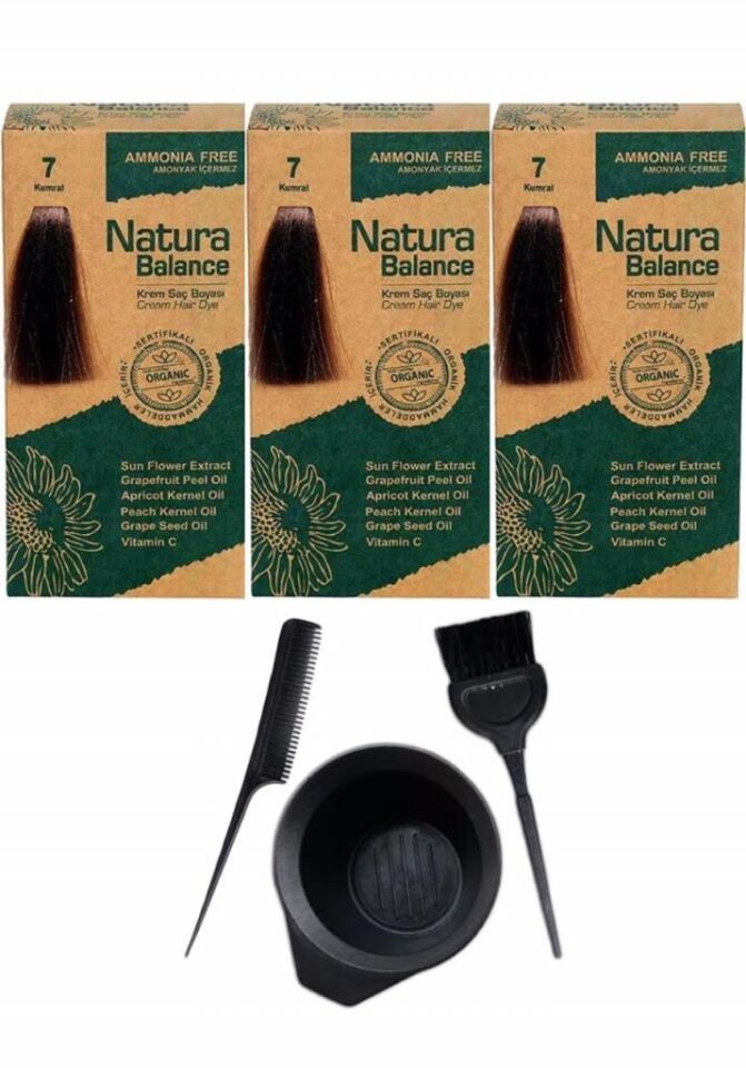 NATURA BALANCE SAÇ BOYASI 7 KUMRAL 3 ADET+SAÇ BOYAMA SETİ
