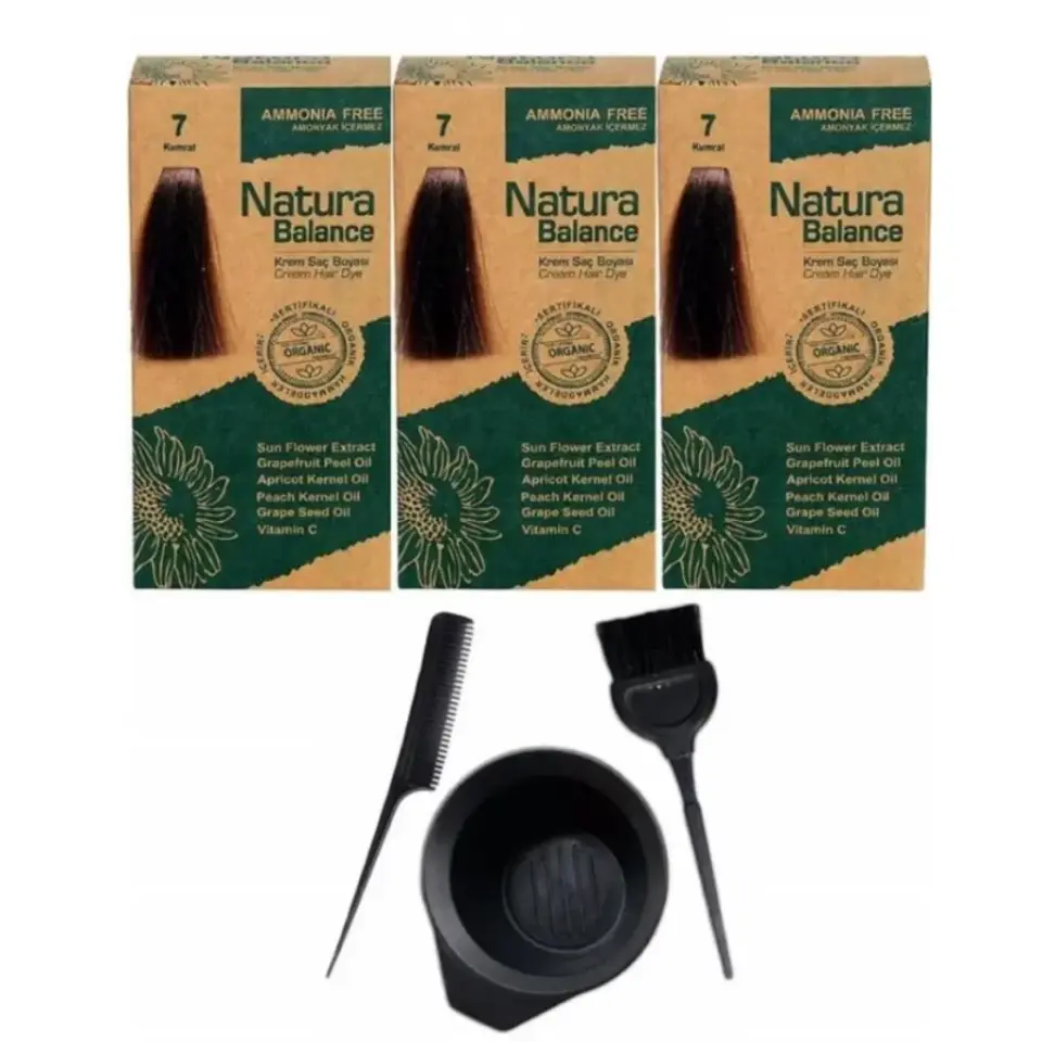 Natura Balance 7 Kumral 3 Adet + Saç Boyama Seti