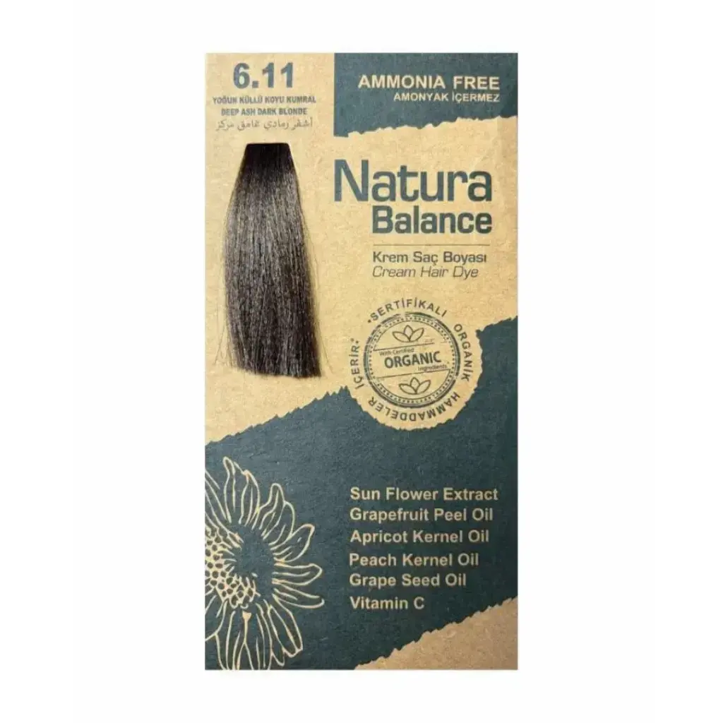 Natura Balance 6.11 Yoğun Küllü Koyu Kumral Saç Boyası