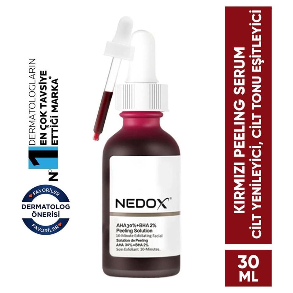 NEDOX Cilt Yenileyici Cilt Tonu Eşitleyici Kırmızı Peeling Serum Aha %30 Bha %2 Ph % 3.5 Serum 30 ml