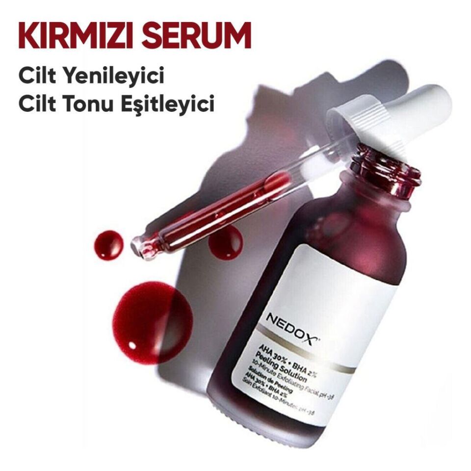 NEDOX Cilt Yenileyici Cilt Tonu Eşitleyici Kırmızı Peeling Serum Aha %30 Bha %2 Ph % 3.5 Serum 30 ml