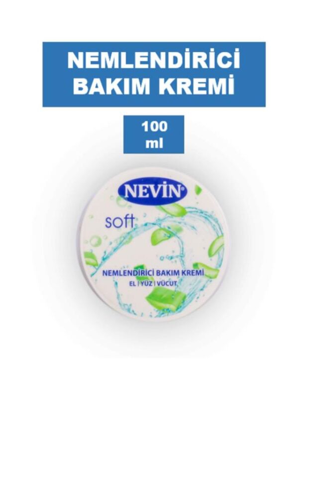 Nevin Soft Nemlendirici Bakım Kremi, Aloe Veralı, Hızlı Emilim, Su Bazlı, 100ml, El Yüz Vücut