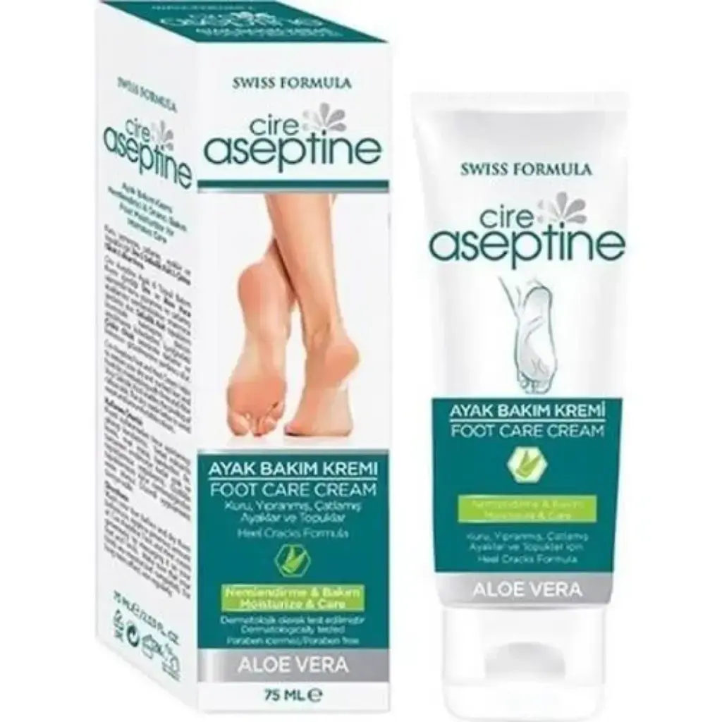 Cire Aseptine Ayak Bakım Kremi Tüp 75 ml kuru ve sertleşmiş ayaklar ve topuklar için nemlendirici bakım kremi