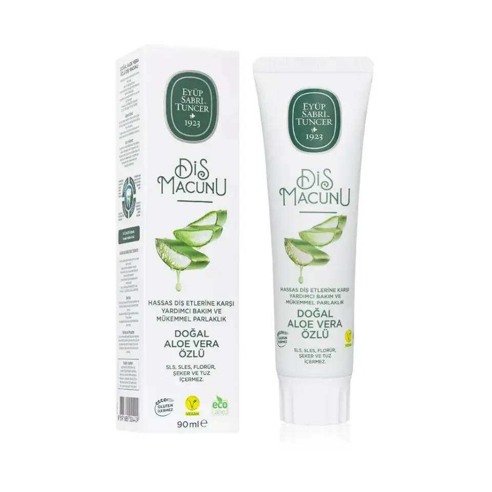 Eyüp Sabri Tuncer Diş Macunu 90 ml Doğal Aloe Vera Özlü günlük ağız ve diş bakım macunu