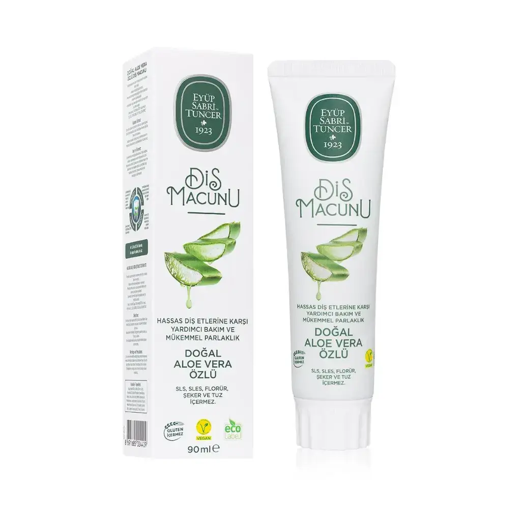 Eyüp Sabri Tuncer Diş Macunu 90 ml Doğal Aloe Vera Özlü günlük ağız ve diş bakım macunu