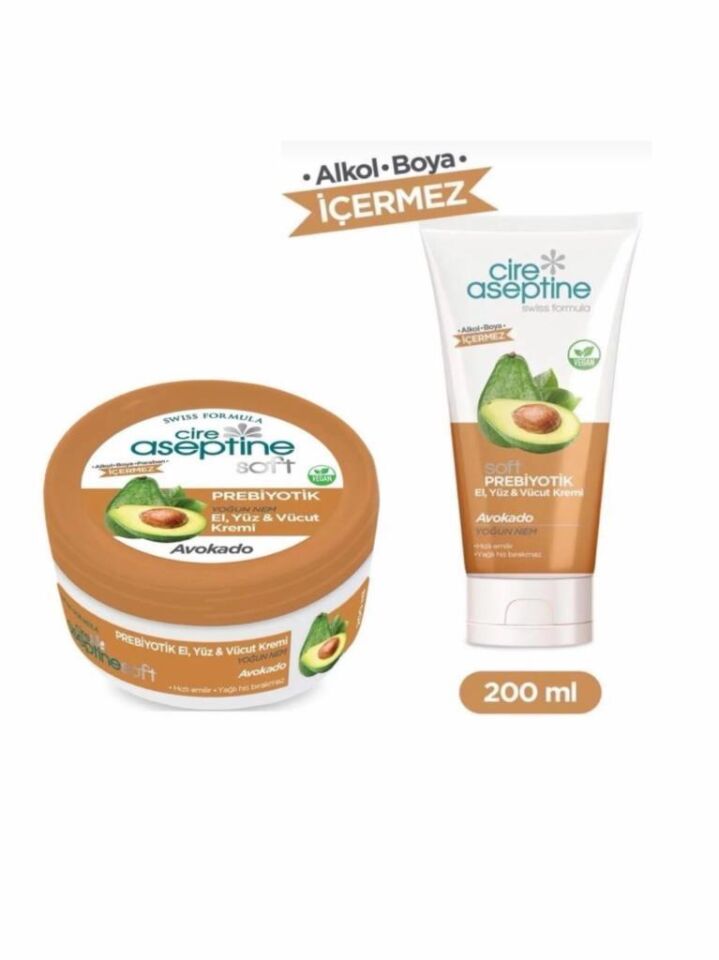 Cire Aseptine Krem 300ml Prebiyotik Avokado+Tüp Avakado 200 Ml