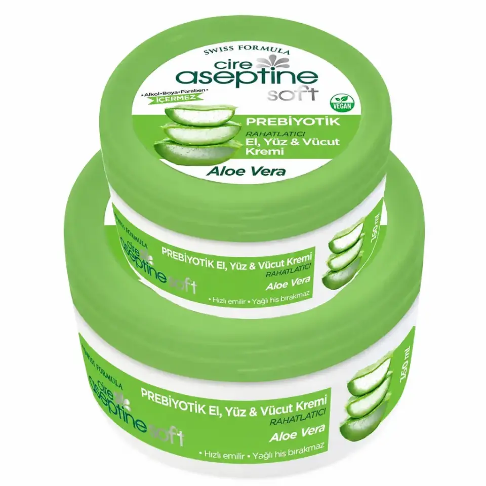 Cire Aseptine Soft Prebiyotik Aloe Vera Krem 100 ml + 30 ml