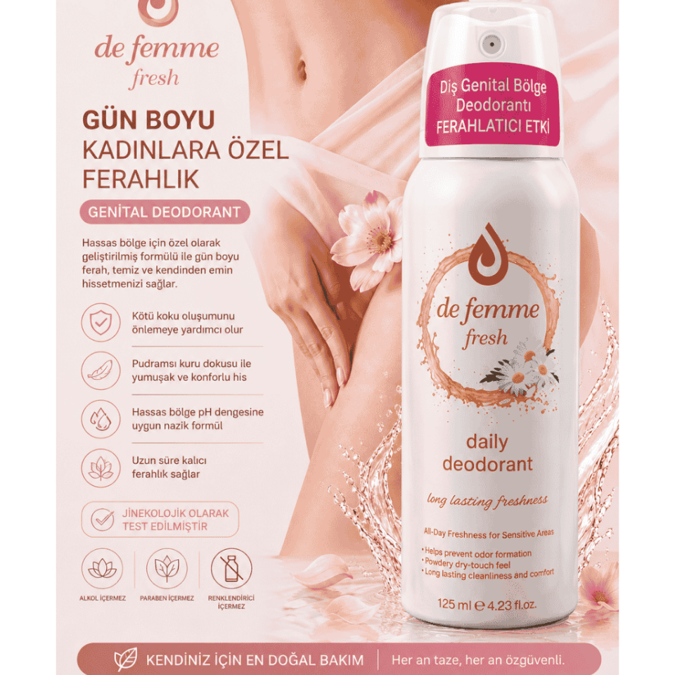 De Femme Fresh Daily İntim Genital Bölge Deodorant 125 ml