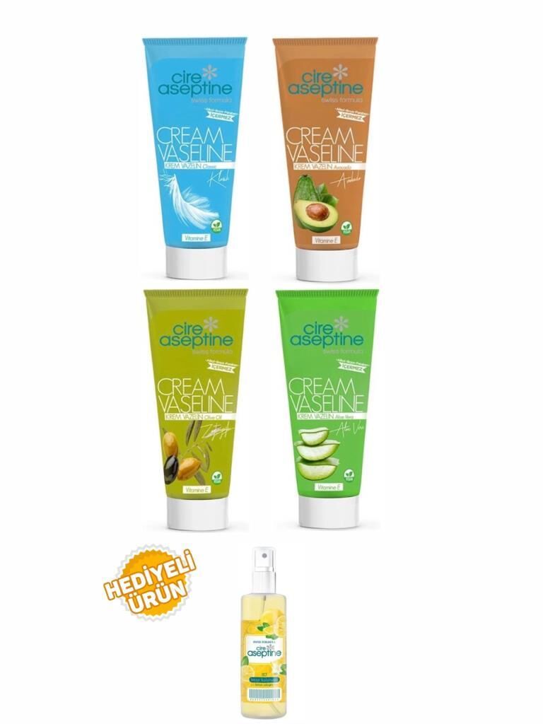 Cire Aseptine Vazelin Tüp 75 Ml Karma Set+Limon Kolonyası 100 ml Sprey Hediyeli