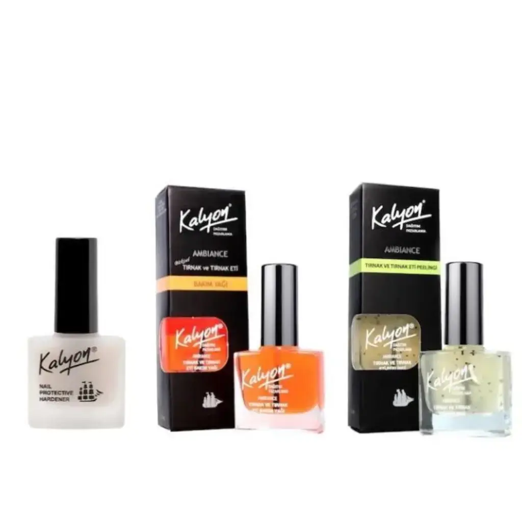 Kalyon Tırnak Sertleştirici+Tırnak Bakım Yağı+Tırnak Eti Peeling 3'Lü Set