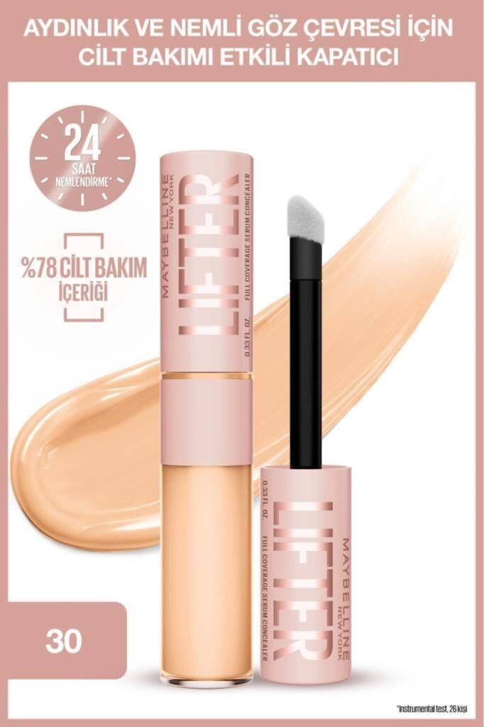 Maybelline New York Lifter Kafein ve Peptitler İçeren Nemlendiren ve Aydınlatan Kapatıcı - 30