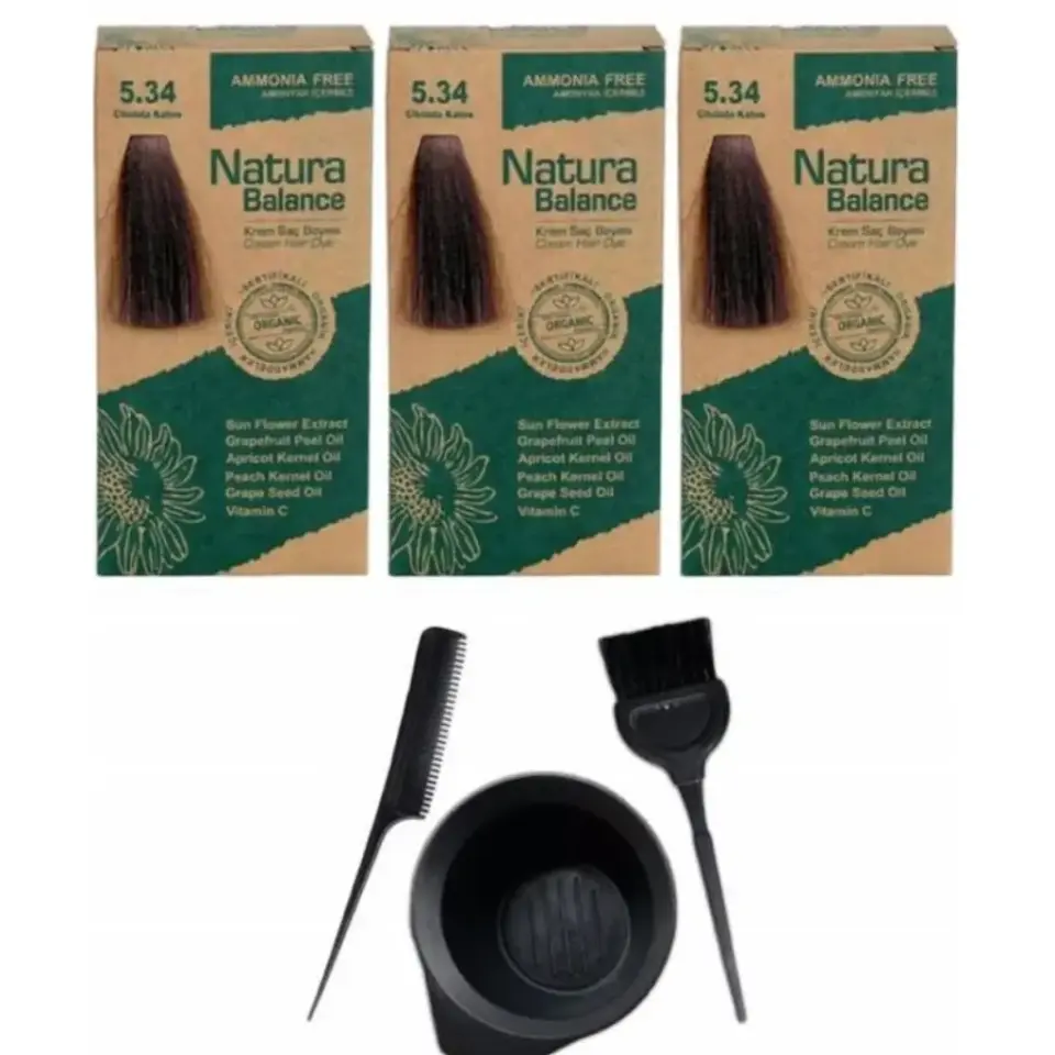 Natura Balance 5.34 Çikolata 3 Adet + Saç Boyama Seti