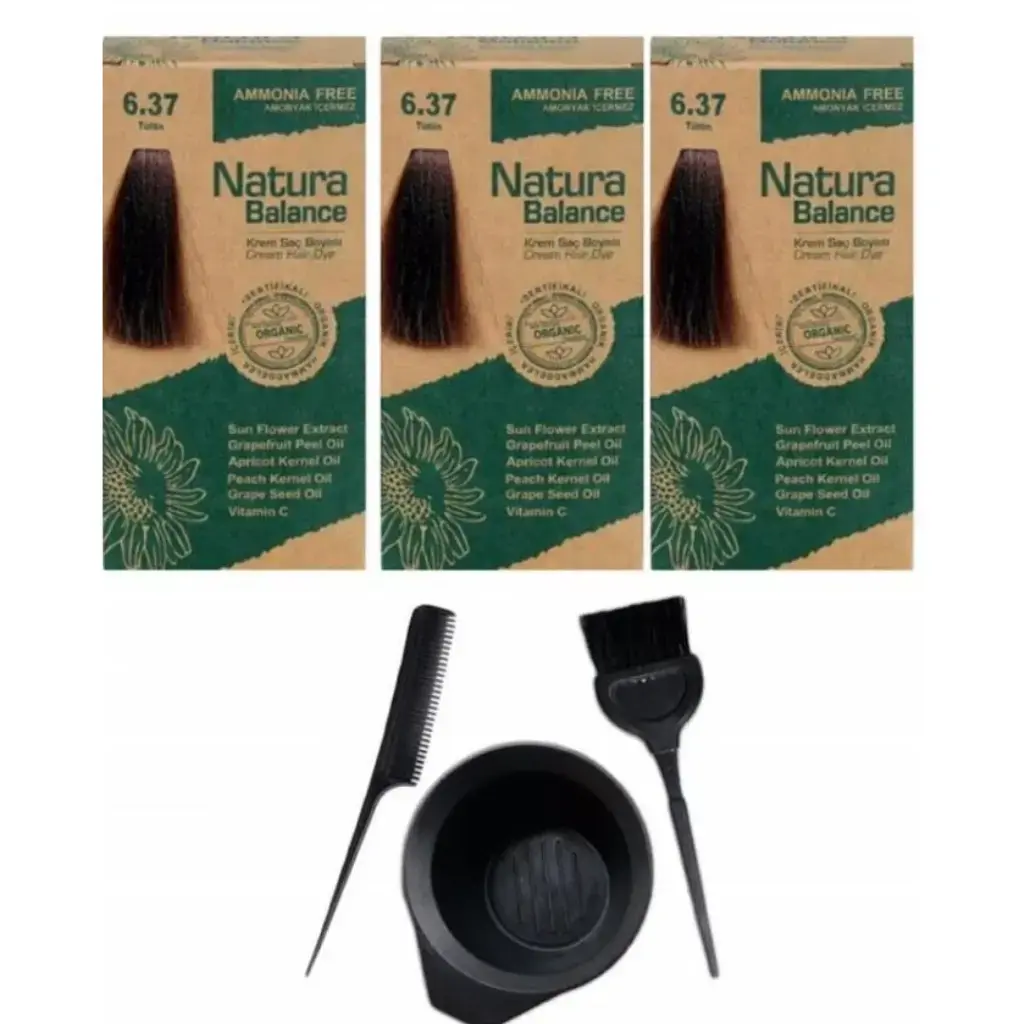 Natura Balance 6.37 Tütün 3 Adet + Saç Boyama Seti