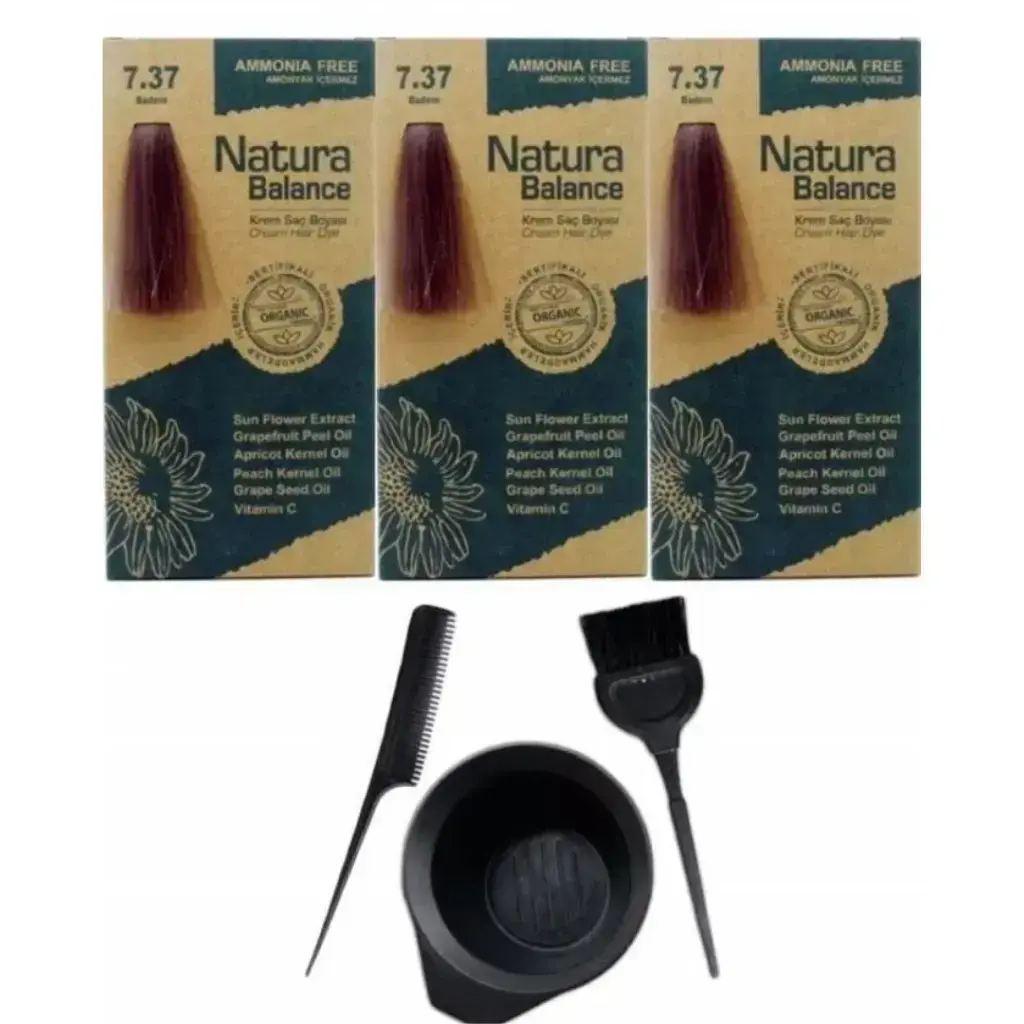 Natura Balance 7.37 Badem 3 Adet + Saç Boyama Seti