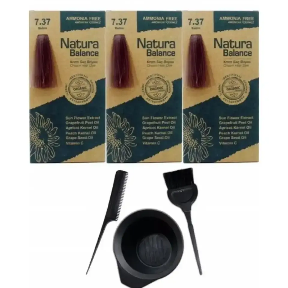 Natura Balance 7.37 Badem 3 Adet + Saç Boyama Seti