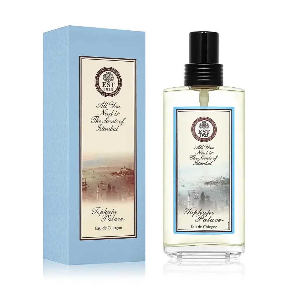Eyüp Sabri Tuncer Topkapı Palace Eau De Kolonya 150 ml cam şişe tarçın yasemin gül ylang ylang oud sandal ağacı ve beyaz misk notalı kolonya